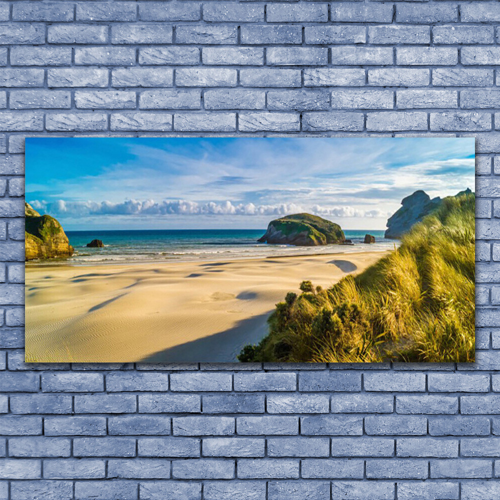 Tableau plexiglas 140x70 littoral de Bretagne : grande impression sur verre déco nature marine