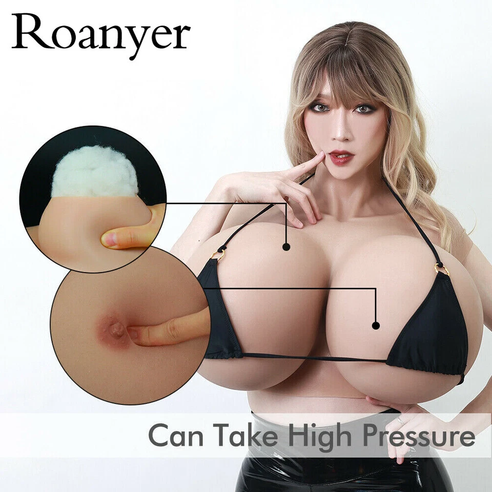 ROANYER Silicone Fake Breast Form X Cup realistic Boob Drag Queen crossdresser - Image 3 of 4