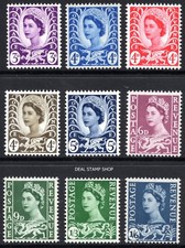 QEII Wales 1958-69 Pre-Decimal Wilding Definitives Set of 9 Unmounted Mint MNH