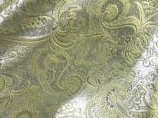 Mint Green Gold Paisley Metallic Brocade Fabric 45 Width Sold By The Yard