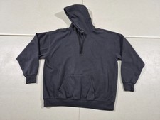 Hanes Ecosmart Hoodie Sweatshirt Mens Size XL Black Fleece Pullover, VGC