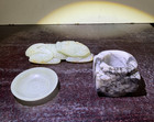 Set Lovely Antique/ Vtg. Chinese HK Export Jade Carvings of Snuff Dish, Beast — photo 1