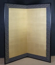 Minimalist Japan gold leaf Byobu wind screen Zen foldable 1980 art