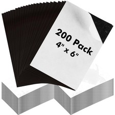 Magnetic Sheets with Adhesive Backing 4 x 6 Inch, 200 Packs Adhesive Magnetic...