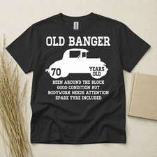 70th Birthday T-shirt Born In 1956 Gift Old Banger Car Funny 70 Years Old Gift
