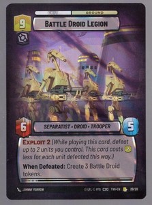 Star Wars Unlimited TotR Foil Hyperspace OP Card 20/20 Battle Droid Legion