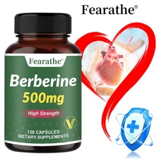 Berberine HCL Extract 500mg, Healthy Cholesterol Heart Health 120 Caps