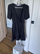 Other Stories Black Puff Sleeve Linen short D...