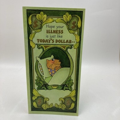 VTG Ambassador Hallmark Humorous Get Well Greeting Card Cat Today s Dollar CRAFT