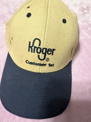 Kroger Employee Adjustable Strap Brown Blue Two Tone Hat Cap Work Customer 1st