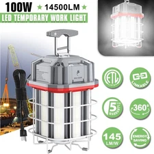 100W LED Temporary Work Light 5000K Linkable Construction Jobsite Hanging Lamp