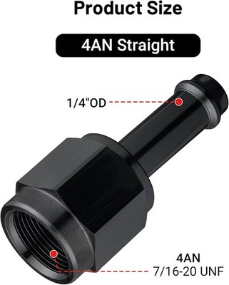 Straight Swivel 4AN Female to 1/4 Inch Barb Hose Fitting Adapter AN4