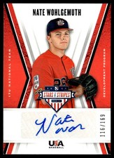 2019 USA Stars & Stripes 17U Signatures Nate Wohlgemuth Auto /169 USA #17U-NW