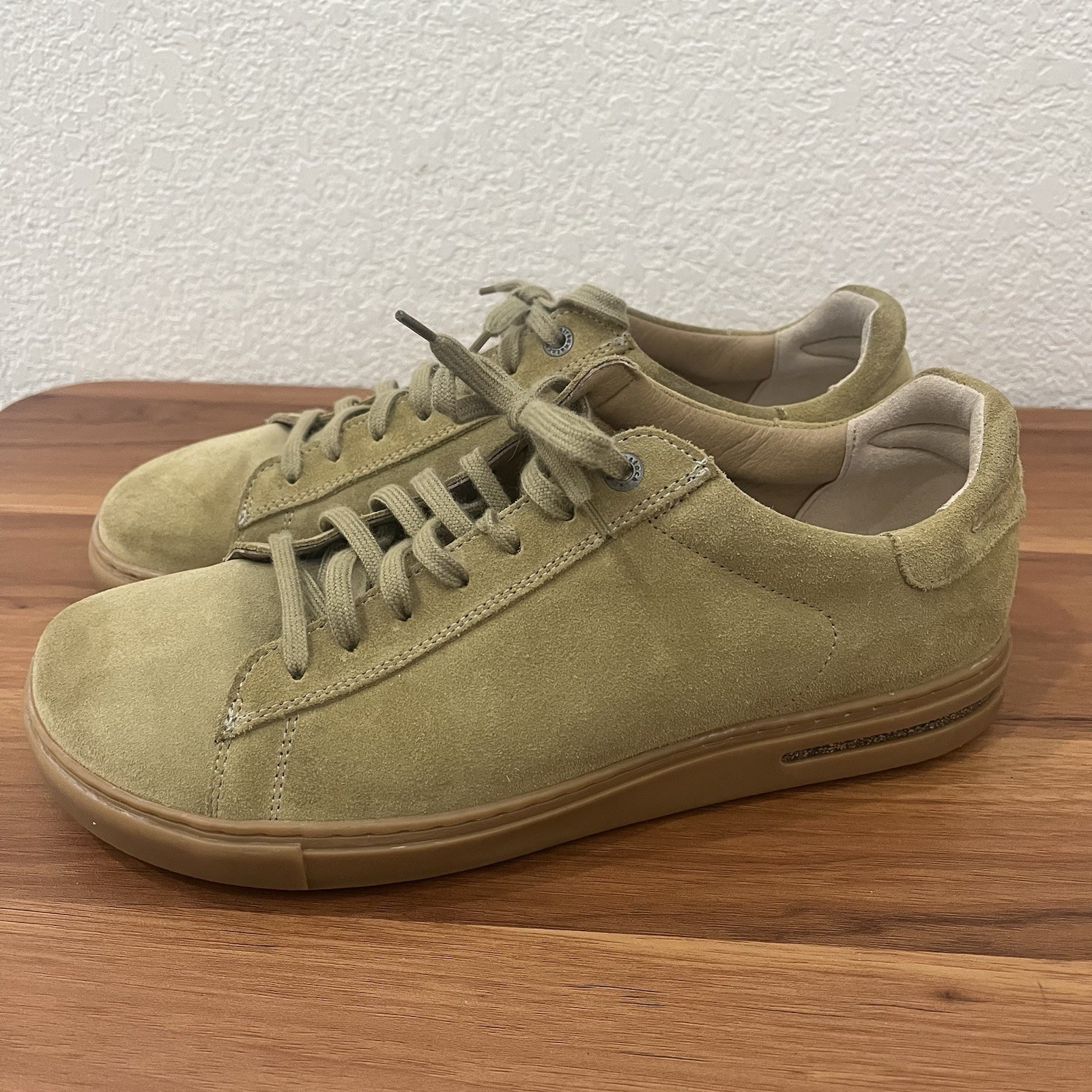 SAOLA Sneakers basse Birkenstock scamosciate marroni suola gomma scarpe casual da donna US 12 EU 43