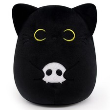 KOPHINYE Halloween Stuffed Animal, Skeleton Black Cat 7 inches, Skeletoncat