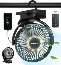 Portable Clip on Fan 65 Working Hours, Camping Fans with LED Lights  Hook, 1...