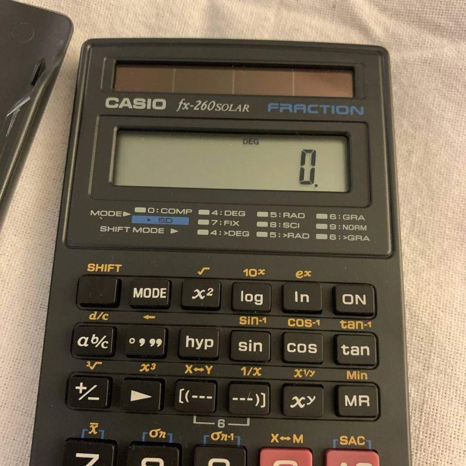 Casio FX260 Solar Fraction Calculator with slide tested good condition - Image 2 of 4