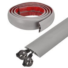 6ft D Cord Cover Floor W0.5" x  H0.3" Hide Cable Wire Covers Grey