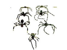 Handmade Beaded Spider Ornaments Set Of 7 Decor Figurines Beads Stones Ooak BagC