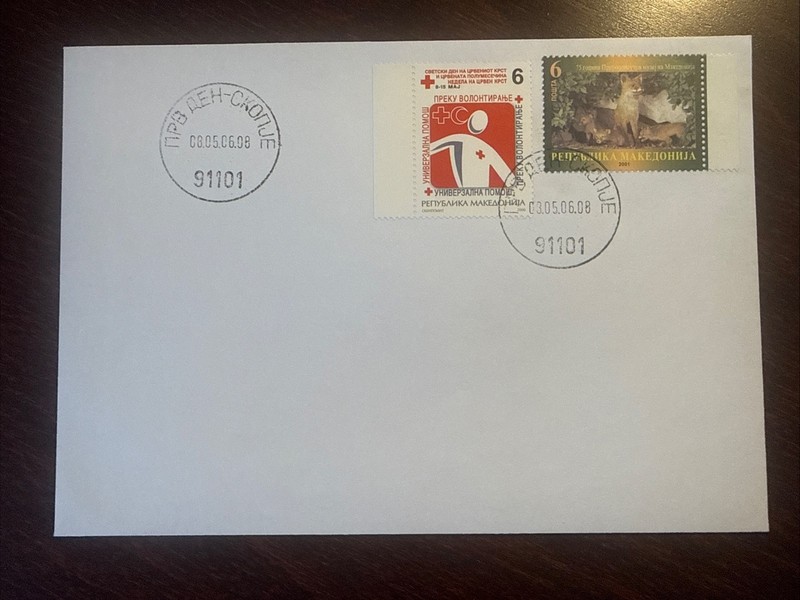MACEDONIA FDC COVER 2006 YEAR RED CROSS VOLUNTEERS HELP  HEALTH MEDICINE STAMPS