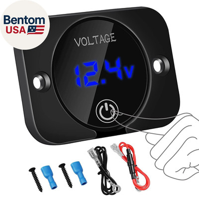 Battery Voltage Gauge, DC Volt Meter 12 Volt 24 Volt, LED Digital Display Voltag