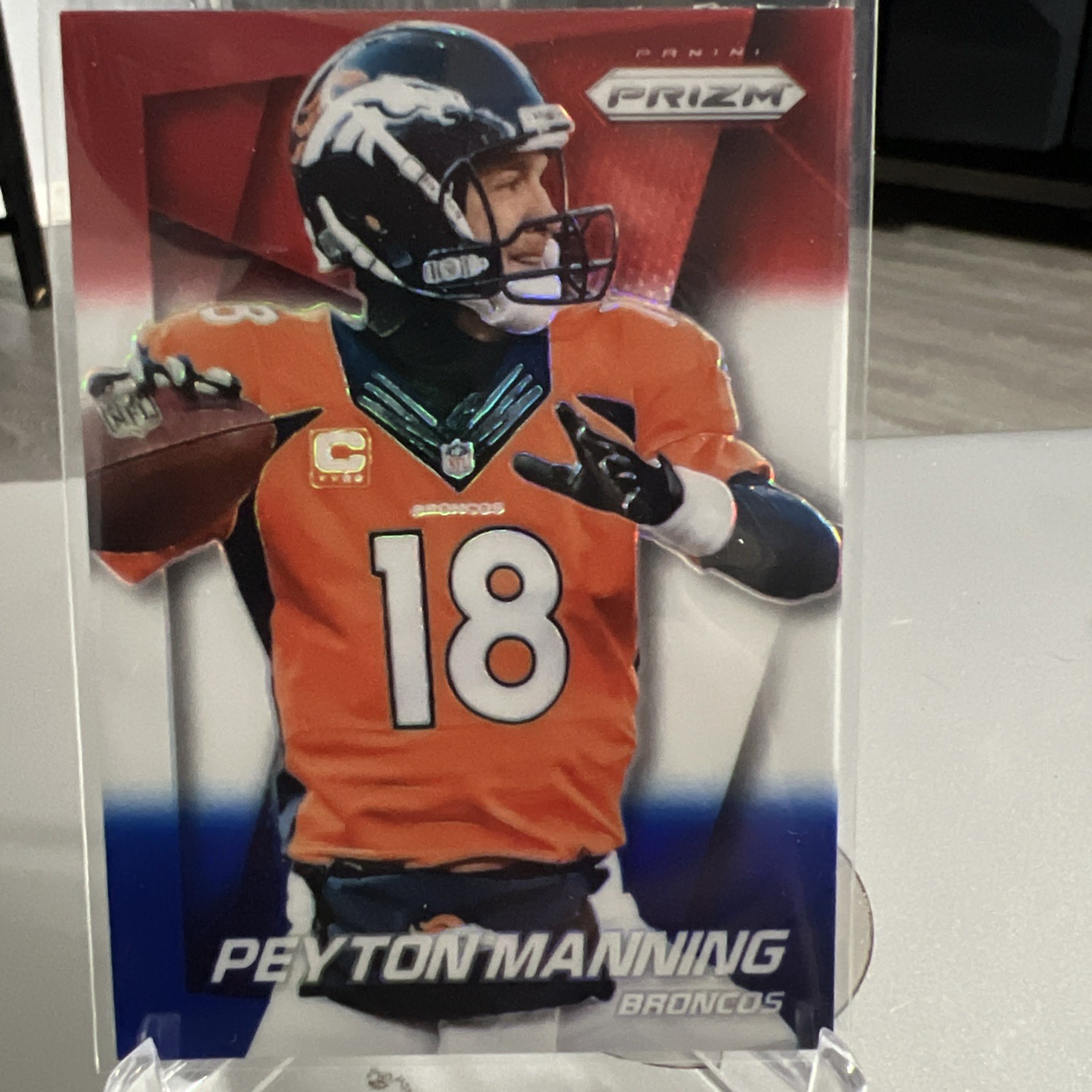 2014 PANINI PRIZM RED WHITE BLUE RWB PEYTON MANNING BRONCOS INSERT CARD