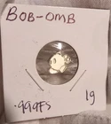 Super Mario Bros Bob-omb Micro .999 Fine Silver Hand Pour 1 Gram Solid With COA