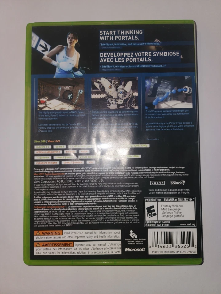 Portal 2 (Xbox 360) CIB - Image 2 of 3