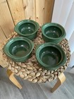 Vintage Olive green HALL Ceramic bowl Set Of 4 Made In USA - MID CENTURY STYLE