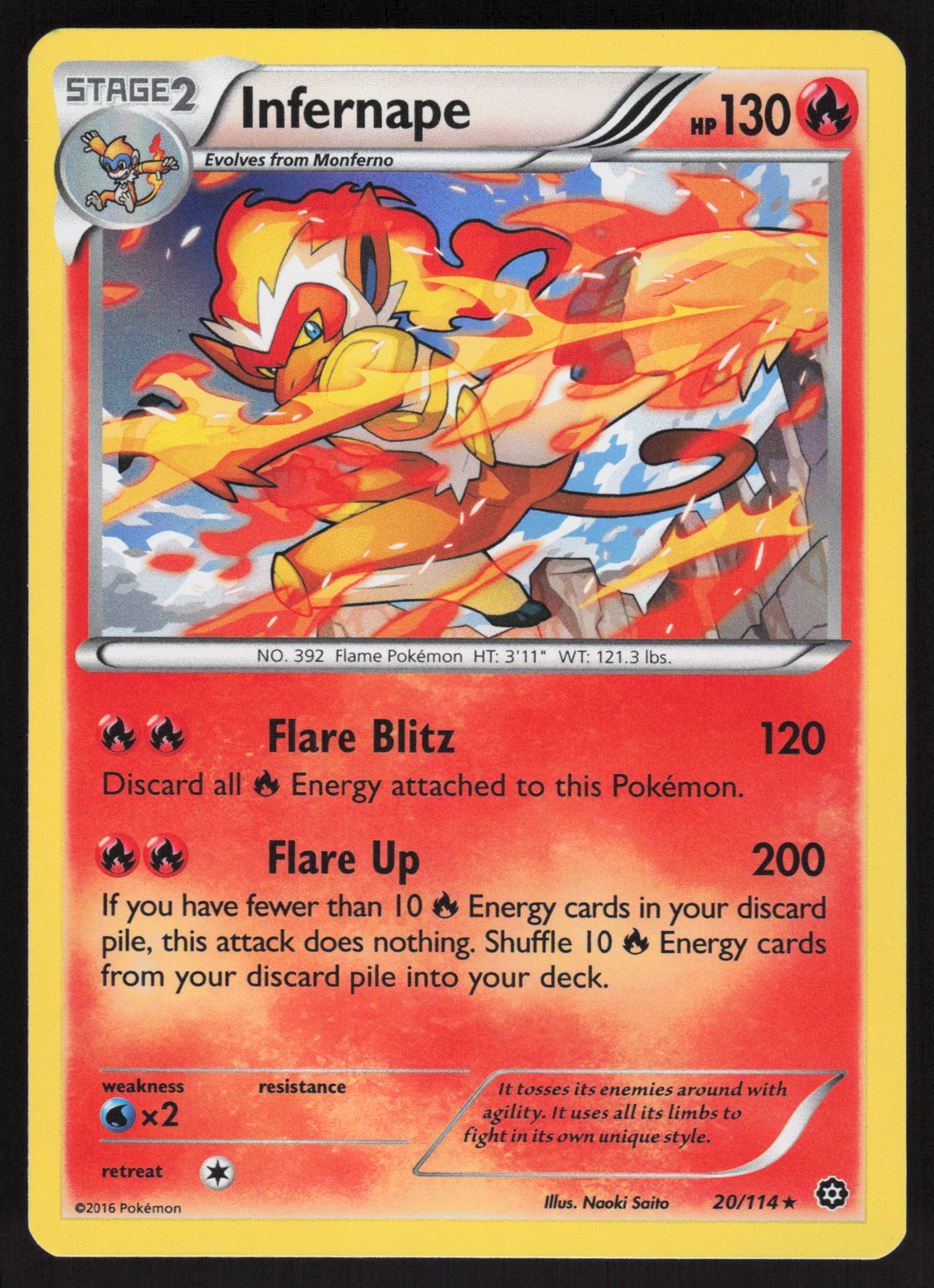 Infernape 20/114 Holo Rare Pokemon TCG Steam Siege LP
