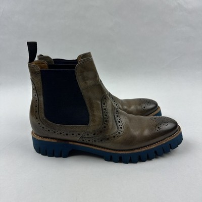 Melvin & Hamilton Amelie Chelsea Boots Womens 39 Brown Leather Brogue Lug Sole