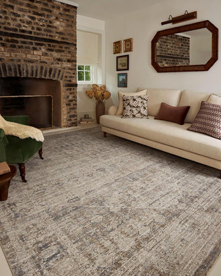 Loloi Chris Loves Julia Ida Area Rug 6'3'' x 9'4'' Slate/Natural