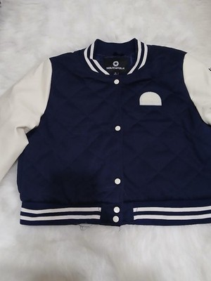 Southpole Vintage Quilted Varsity Bomber Jacket Navy/White - Men's XL