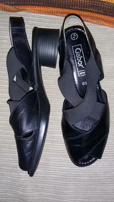 Women Gabor Heels Black Leather 39.5 - Bild 1 von 4