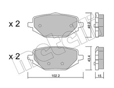 METELLI Bremsbeläge Bremsbelagsatz Scheibenbremse für Renault Captur II