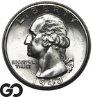 1943-D Washington Quarter Flashy Solid Gem BU+