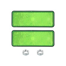 2 Pcs Rectangle Rear Reflectors Warning Reflector with M5 Screw Green