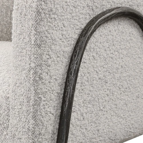 Uttermost 23571 Jacobsen 27"W Iron Framed Arm Chair - Black Iron / Gray - Picture 3 of 8