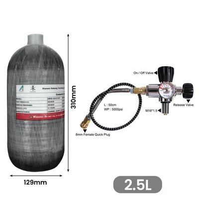 TUXING 300Bar Pcp Luft Tank 2.5L Carbon Fiber Scuba HPA Tank mit Füllstation