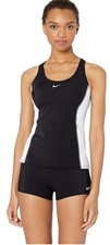 Nike Essential Women's Tankini Top Black And White Top Size S