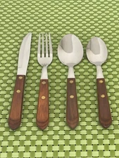 Washington Forge TOWN & COUNTRY BROWN MAPLE Stainless WF Flatware CHOICE B18G