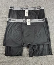 32 Degrees HEAT Underwear Gray Black Thermal Base Layer Leggings Pants 2 Pair L