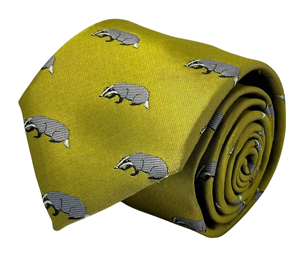 mens tie yellow gold with Hufflepuff badger Harry Potter by Frederick Thomas - Image 3 of 4