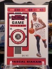 2019-20 Panini Contenders Pascal Siakam #87 Purple Game Ticket /49 Raptors 8J