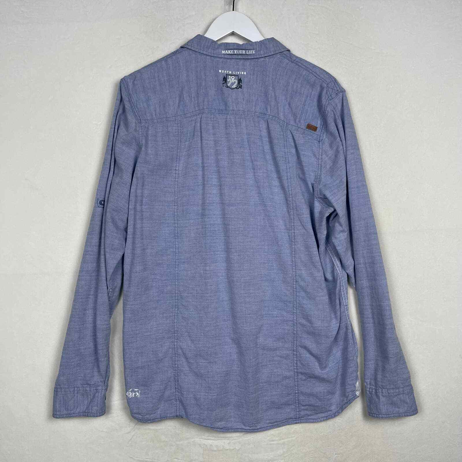 Buffalo David Bitton Patchwork Logo Soft Blue Den… - image 5