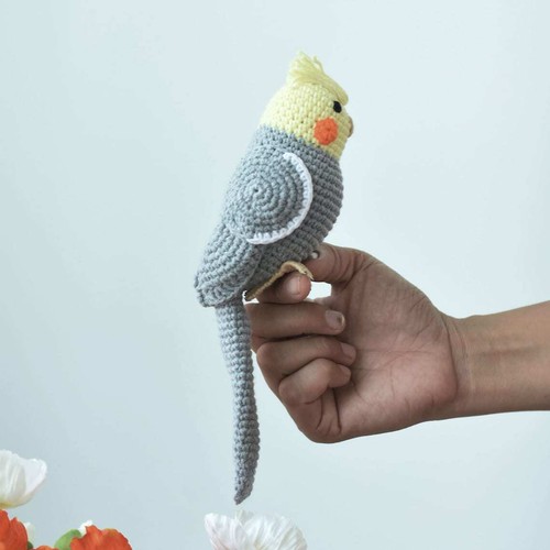 Amigurumi Budgie, Cockatiel Parrot, Cardinal Red Bird Crochet Handmade Decor - Picture 9 of 9