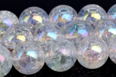 Rainbow Crystal Clear Quartz Crack Pattern Beads Round Loose Beads 6/8/10MM