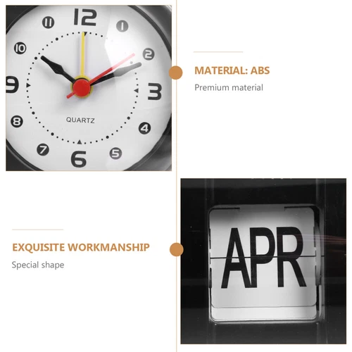 Perpetual Desk Calendar with Clock Manual Desktop Calendar Digital Date Month - Picture 13 of 13