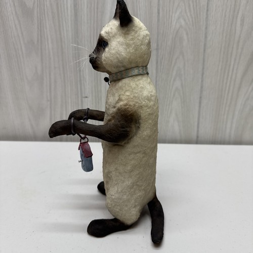 Craig C Yenke Co 10.5" Siamese Cat w/ Birdhouse Handcrafted Paper Mache Folk Art - Picture 3 of 23