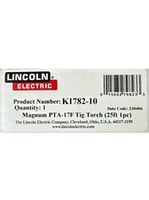 Lincoln Electric K1782-10 PTA-17F Flex Head Pro-Torch TIG Torch 25ft 1pc